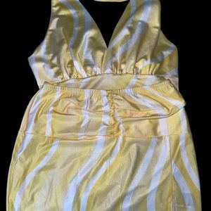 Yellow Marble 2 piece halter and skirt set